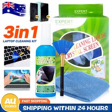 3 in 1 Laptop Cleaning Kit Monitor TV PC LED LCD Screen Cleaner Cloth Brush