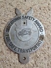 Vintage Silvertown  safety car Award tag For Safe Transportation RAT ROD 1940'S  — photo 1