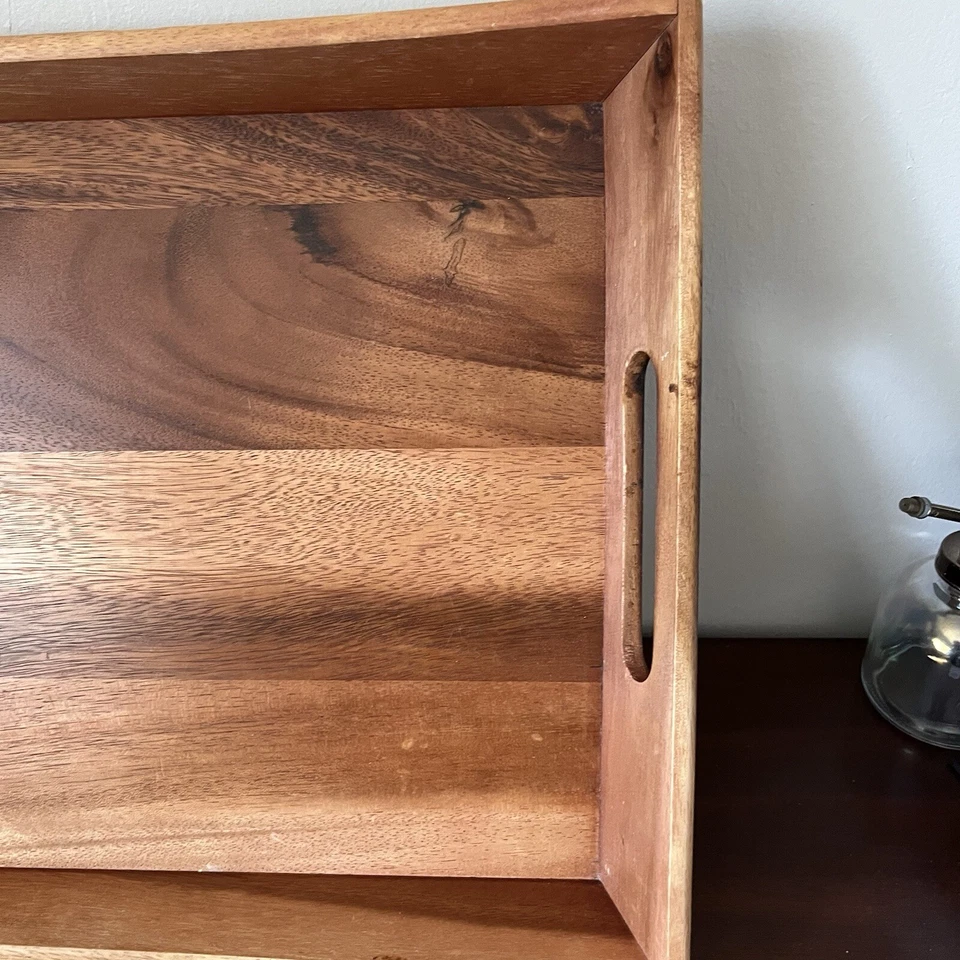 Lipper Wooden Tray - Acacia - 20” X 13.5” - Pls Read Descrip - Nice Large Tray! - Image 2 of 4