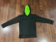 Boys Kids Hanes Sport Solid Black Pullover Hooded Sweater Hoodie Size M 10-12