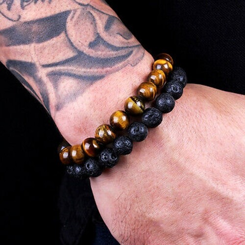 7 Chakra Heilung Tigerauge Naturstein Yoga Energie Perlen Armband Schmuck Heiß - Bild 138 von 324