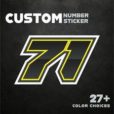 Mx Dirt Bike Racing Number Stickers 3pcs G04 Outline Custom Decal Car Mx Dirt Bike Racing Number Stickers 3pcs G04 Outline Custom Decal Car