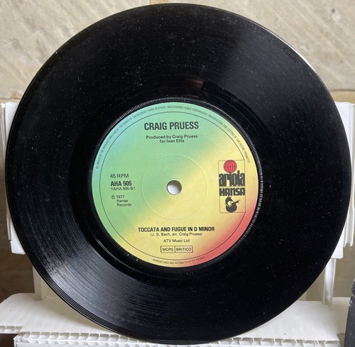 CRAIG PRUESS WIDOR'S TOCCATA 7" VINYL 1977 PROMO ARIOLA HANSA RECORDS AHA 505 - Foto 4 di 4