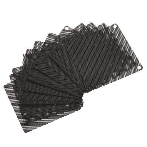 12pcs 80mm Computer Fan Filter Grills PVC Mesh Dustproof Case Cover Black