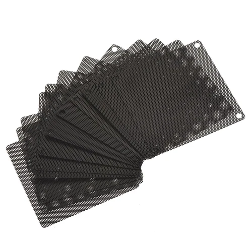 12pcs 80mm Computer Fan Filter Grills PVC Mesh Dustproof Case Cover Black