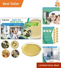 Indoor Mold Test Kit - 12 Tests for Air, HVAC, & Surfaces with Complete Guide
