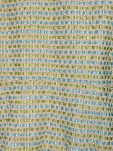 Talbots Jacket Blazer Silk Blend Blue Lime Green Ribbon Tweed Plaid Petite 6 - Picture 6 of 13