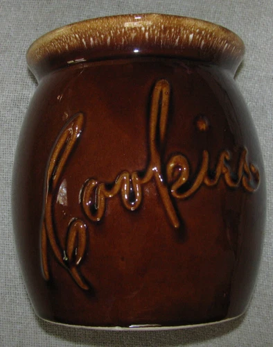 Hull BROWN DRIP Oven Proof Stoneware Coupe Shape No Lid COOKIE JAR