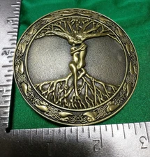 Tree of Life Love Intertwined Hippie Belt Buckle BRASS TONE 3 1/8"