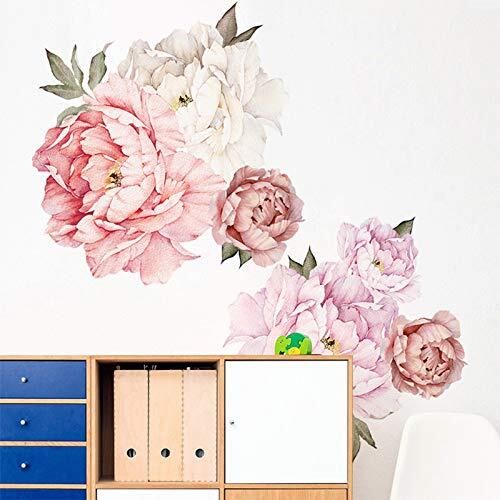 Peonies Flowers Wall Decals Watercolor Elegant Floral Wall Stickers for Girls - Picture 5 of 7