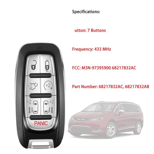 7 Button Self-Programmable Replacement for Proximity Smart Key Fob for 2017 2... - Zdjęcie 2 z 6
