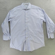 Brooks Brothers Shirt Men Large 17 Purple Long Sleeve Button Up Makers USA