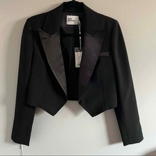 Self-portrait Tailored Cropped Crepe Jacket Nwt