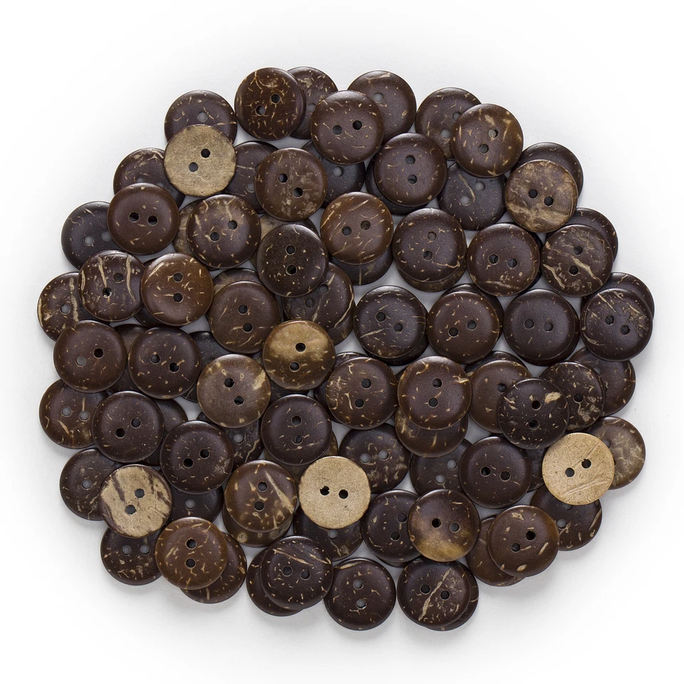 100pcs 2 Hole Brown Coconut Shell Buttons Sewing Scrapbooking Decor 10mm - Image 3 of 3