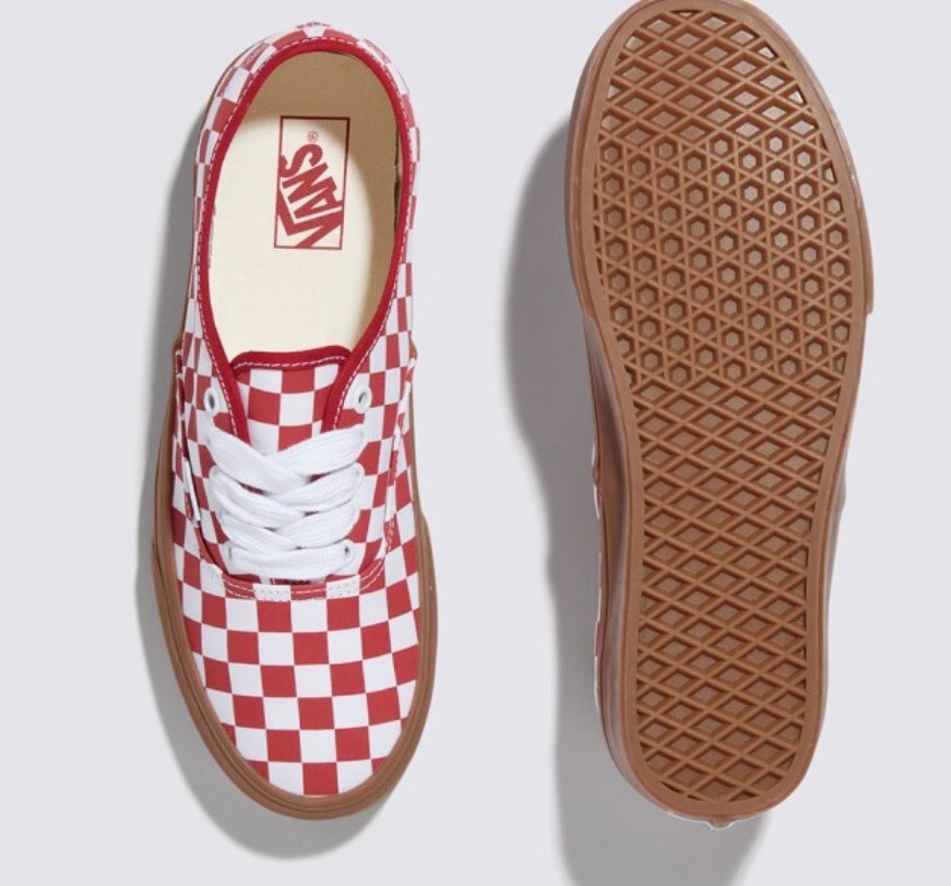 VANS★AUTHENTIC★兼用★FAT LACE CHECKER RED VANS Authentic Fat Lace Checker RED men's shoes VN000CRTCJH