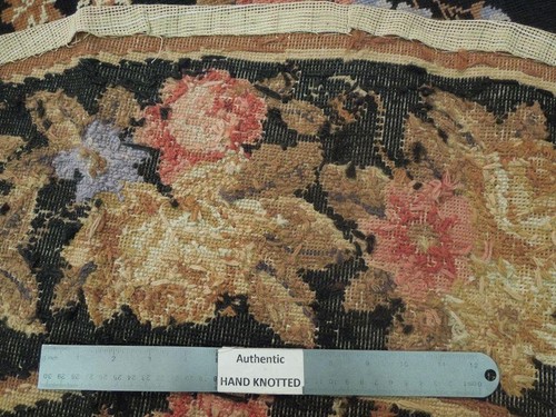6x6' Black Needlepoint Flat Weave Round Rug 20654 - Picture 6 of 6