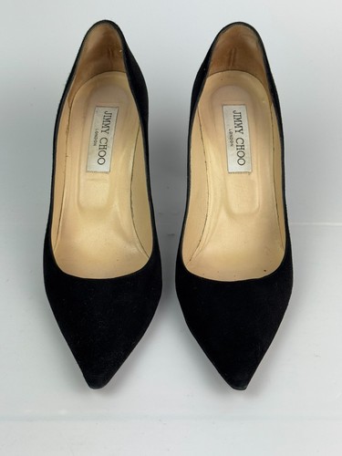 Zapatos de salón formales de gamuza negros Jimmy Choo * Talla 38 1/2 * EE. UU. 8,5 - Imagen 2 de 6