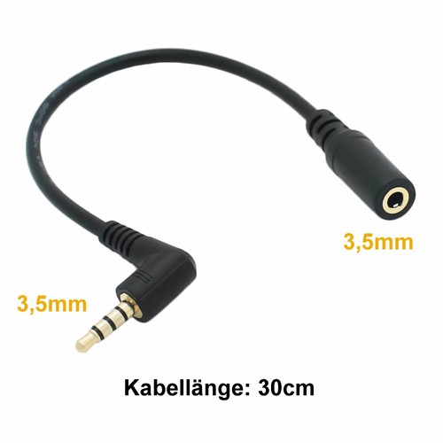 J44 30cm Câble Audio Coudée Rallonge 3,5mm Fiche À 3,5mm Douille - Photo 4 sur 10