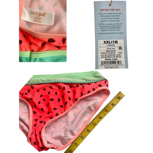 Nuevo con etiquetas Bikini Semillas de Sandía Cat & Jack Niñas Coral XXL 18 Rojo 2 Piezas - Imagen 10 de 13