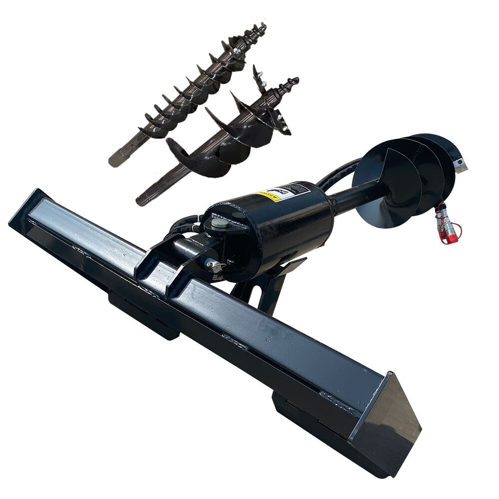 AGT Industrial 12-16 gpm Skid Steer Hydraulic Auger with 3 bits