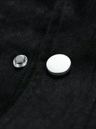 Men's Solid Jacket With Pockets, Casual Button Up Lapel Long Sleeve Jacket - Picture 4 of 5