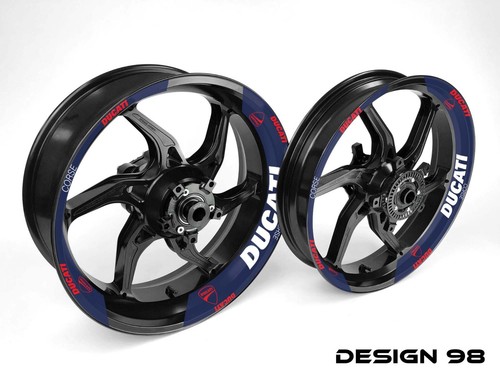 Ducati Motorrad Halbrad Style Felge Wickel Aufkleber Aufkleber Kit für 17 Zoll Räder - Bild 5 von 8