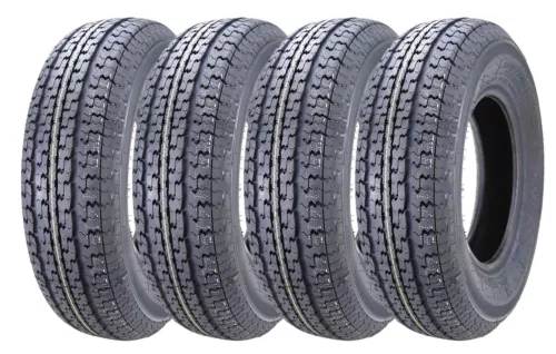 Set 4 FREE COUNTRY Heavy Duty Trailer Tire ST185/80R13 Radial 8 Ply Load Range D