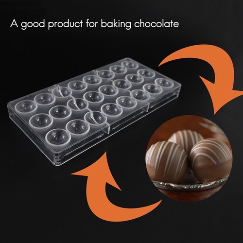 24 Holes Semi Sphere Chocolate Mould Polycarbonate Chocolate Bar Mold Half Ball - Picture 3 of 8