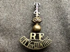 Genuine WW1 period 4th Londons Royal Fusiliers brass shoulder title. (2)