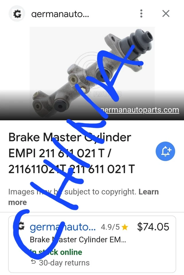 Cilindro maestro de freno VW Volkswagen Van Bus Transporter Bay WO Servo 1970 alemán Foto 4 de 4