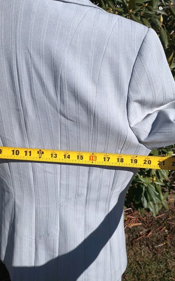 Atelier Women Two Piece Pastel Blue Dress Pant Suit Set 12 Career Professor Work - Image 4 of 4