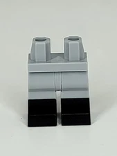 New LEGO Light Bluish Gray Minifigure Legs with Black Boots