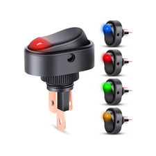 5 Pack LED Rocker Switch 12V Lighted 3 Pin 30A On Off Car RV Boat Colored