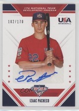 2020 Panini USA Baseball Stars & Stripes 102/170 Izaac Pacheco #17U-IZ Auto fm0