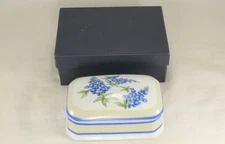Amon Carter Museum 4⅝" Bluebonnet Trinket Box - Fort Worth Texas - w Gift Box