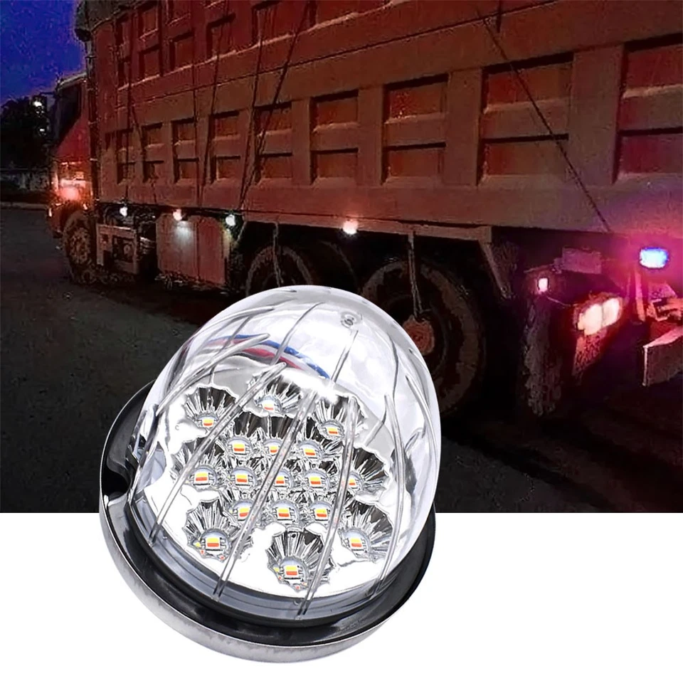 2X 17LED Luces de Sandía Rojo/Blanco Reflector Luces de Señal de Giro para Peterbilt Foto 2 de 4