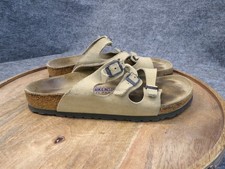 Sandalias Birkenstock Mujer Florida Suave FB Beige Birkibuc Slide Talla 39 EE. UU. 8 Reg