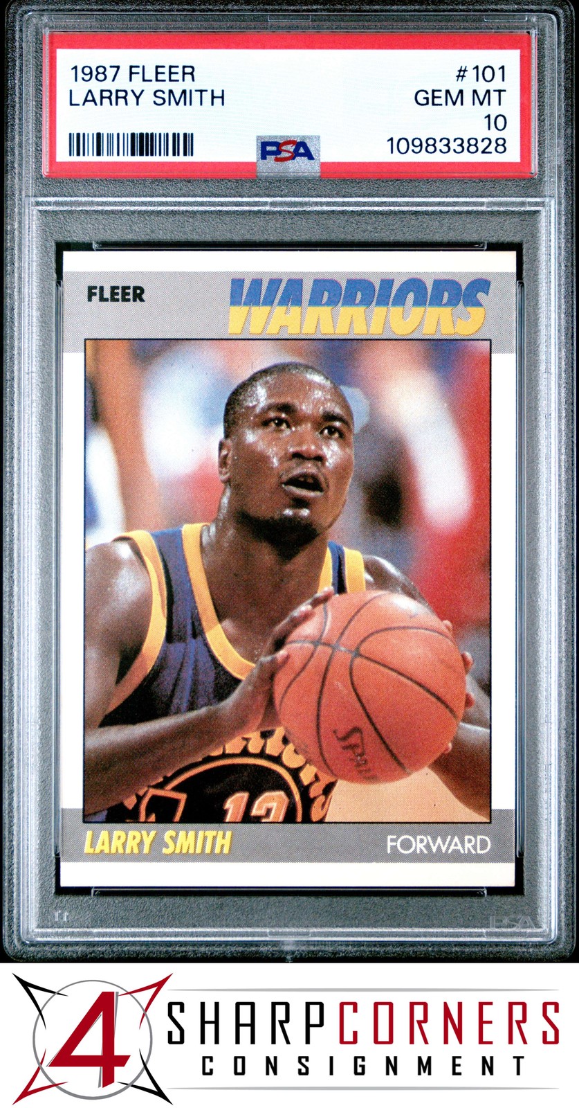 1987 FLEER #101 LARRY SMITH WARRIORS PSA 10