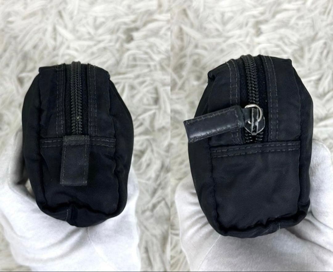 PRADA Mini Pouch Triangular Plate Nylon Black - image 5