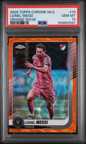 2024-25 Topps Finest UEFA Club Competitions Symphony Lionel Messi Orange Refractor SY2