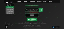 BUY 1000 followers ON UR ROBLOX ACCOUNT DELIEVERY TIME ON UR ACCOUNT 30 To 1hour