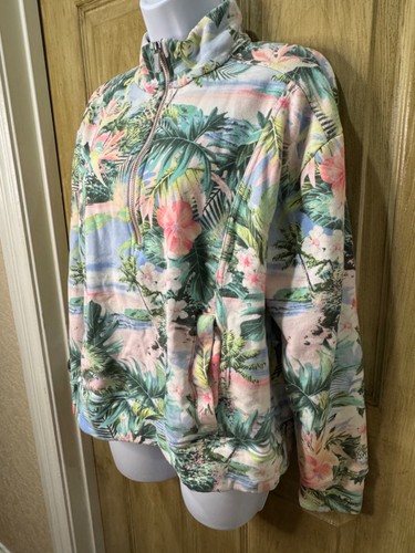 Damen Medium Tommy Bahama Marina Del Mar 1/2 Zip Jacke Floral - Bild 5 von 10