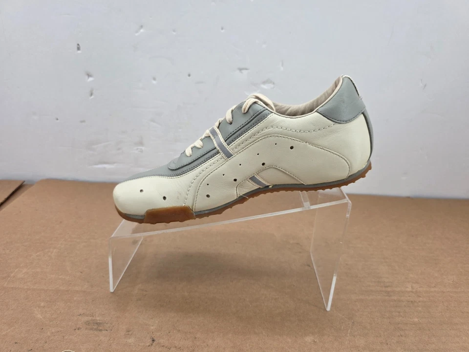 Vintage Diesel Savah Shoes Womens Tan Gray Leather Sneakers Retro Y2K Size 7.5 - Image 4 of 4