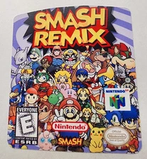 Smash Bros. Smash Remix - Replacement Cartridge Label Sticker (Semi-Gloss)