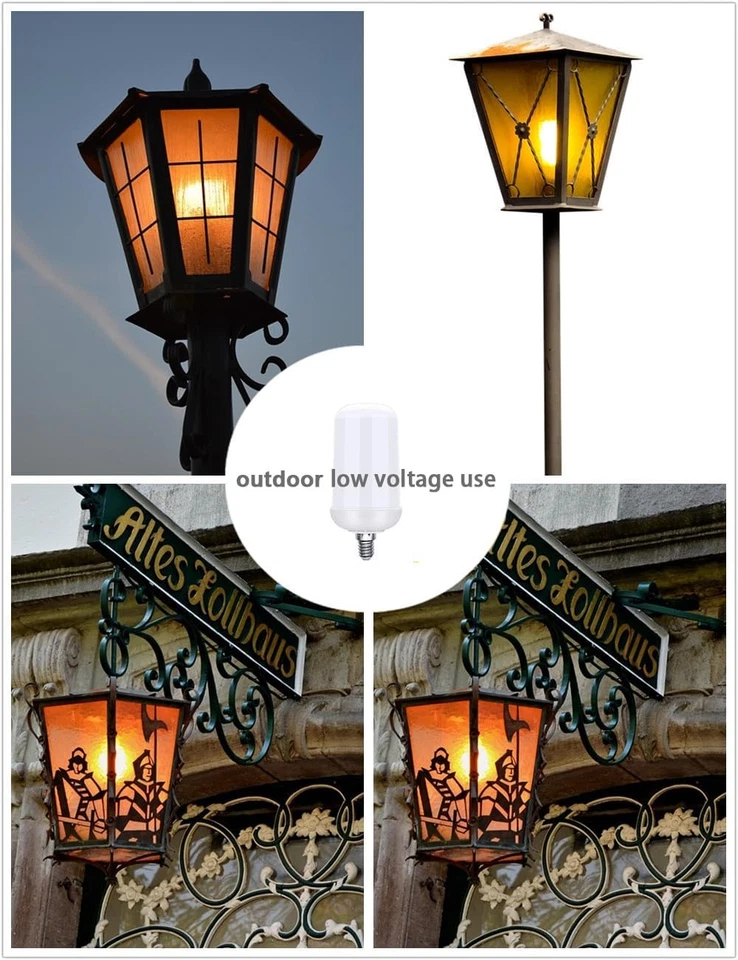 AC/DC12V Low Voltage LED Orange Flame Bulb, E12 Candelabra Base, 6W White  - Image 4 of 4