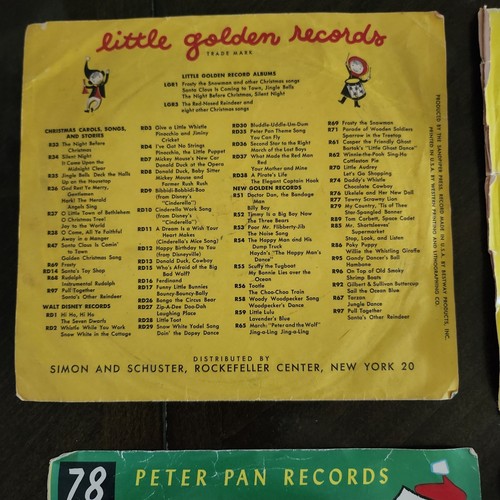 Vintage Record Lot-Includes 4 Peter Pan + 3 Golden Records-w/5 Rare Sleeve Art - Imagen 12 de 18