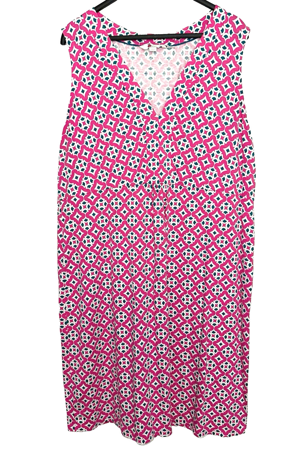BODEN Plus Size 22 Eden Jersey Dress Sleeveless Knee Length Pink Cotton Stretch