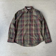 Mens Shirt Green Long Sleeve Plaid Flannel Outdoor Classic Everyday Wear M