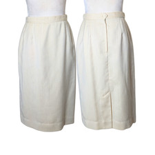 Vintage Dior Minimalist High-waisted Classic Cream Skirt Quiet Luxury Women's S 