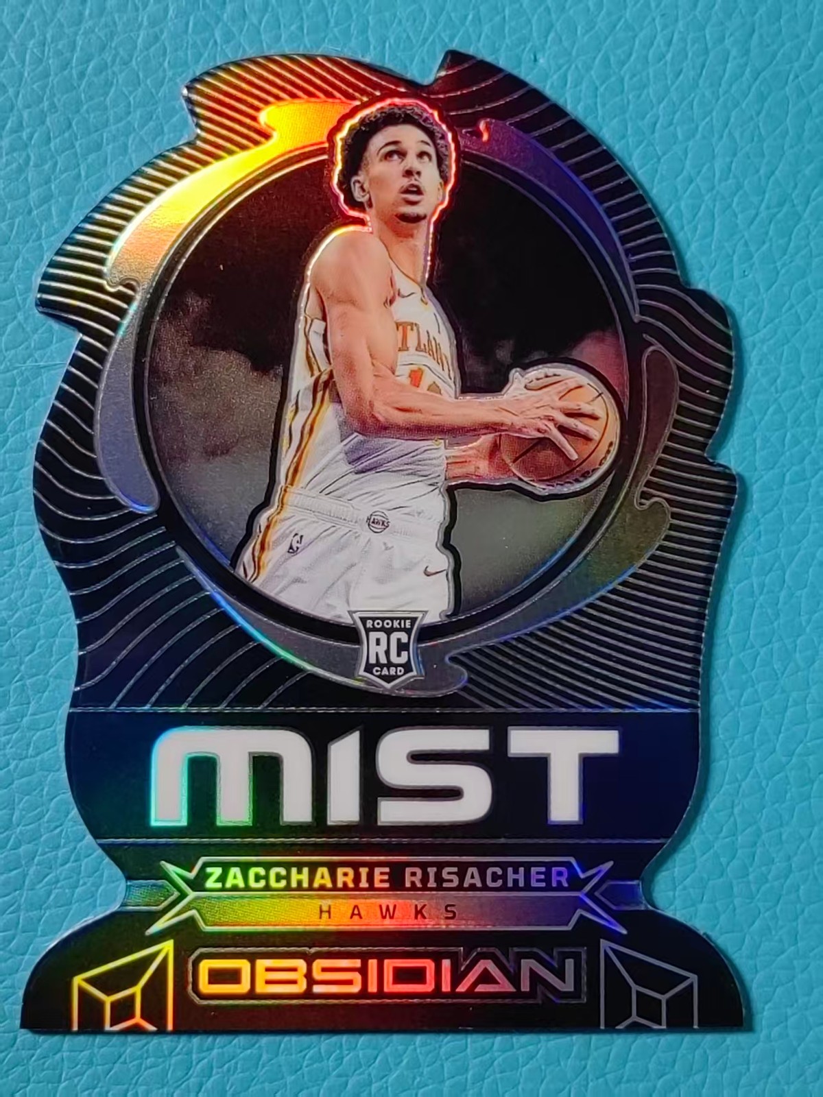 Zaccharie Risacher 2024-25 Panini Obsidian Die Cut Mist SSP RC Hawks #3